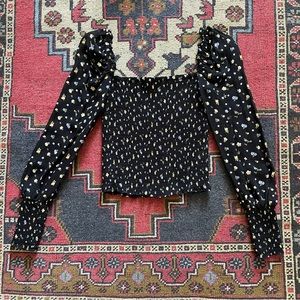 Reformation floral pattern square neck top